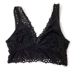 Aerie Unpadded Black Lace Bralette